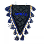 Вымпел треугольный Sitrak (экокожа, черный с синей вышивкой)