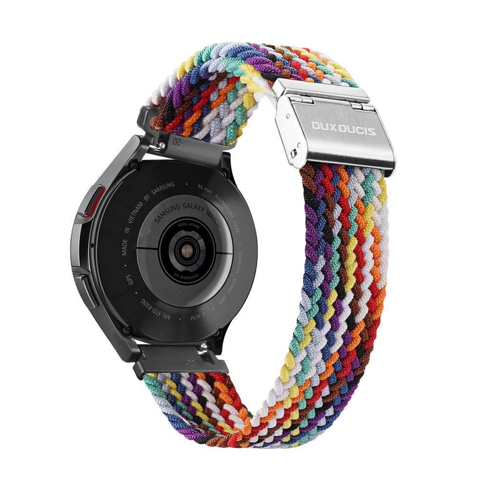Эластичный ремешок разноцветный (Rainbow) от Dux Ducis для смарт часов Samsung Galaxy Watch 45 и 46мм (размер крепления 22мм), серия Mixture II Series