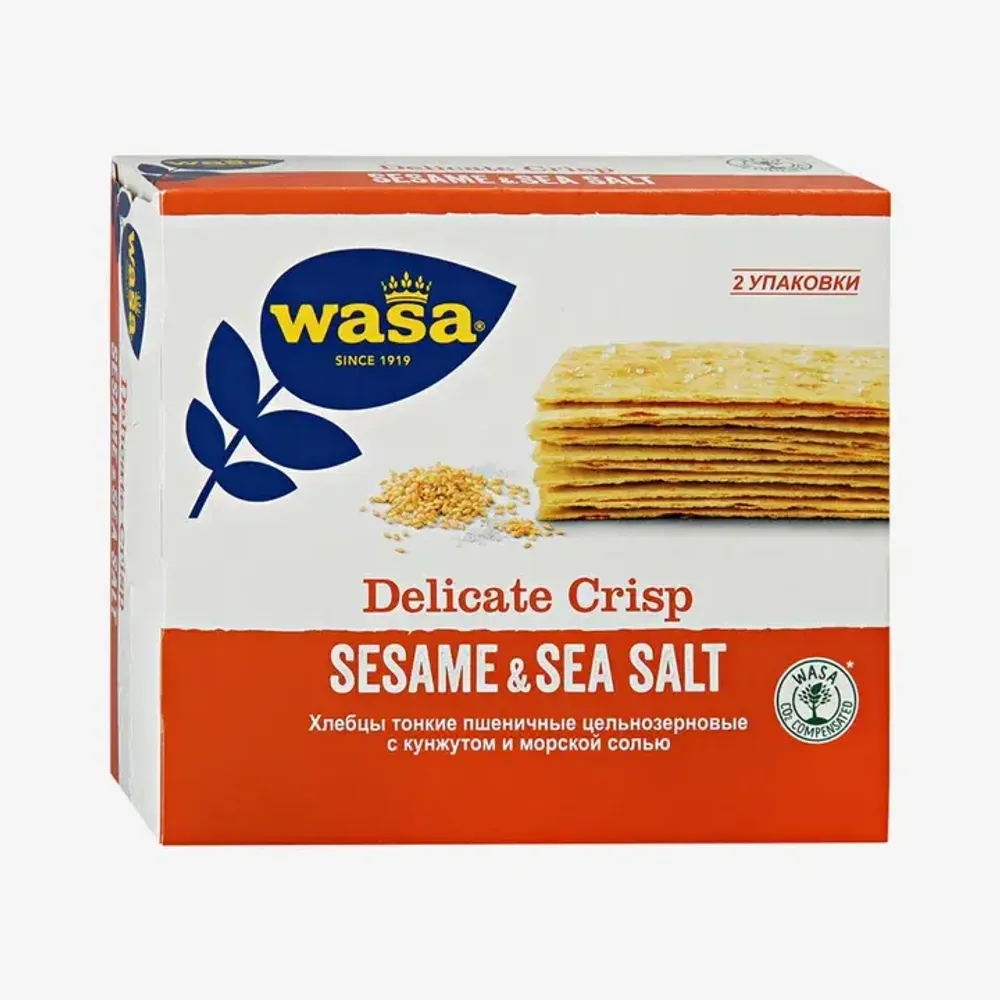 Хлебцы Васа Барилла пшеничные тонкие с Delicate crisp sesame и морской солью 190г
