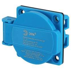 Розетка ЭРА R(PAN)-16-2P-PE-IP54 панельная скрытая с крышкой 112 2Р+PЕ 16А 220В IP54 | Электротовары