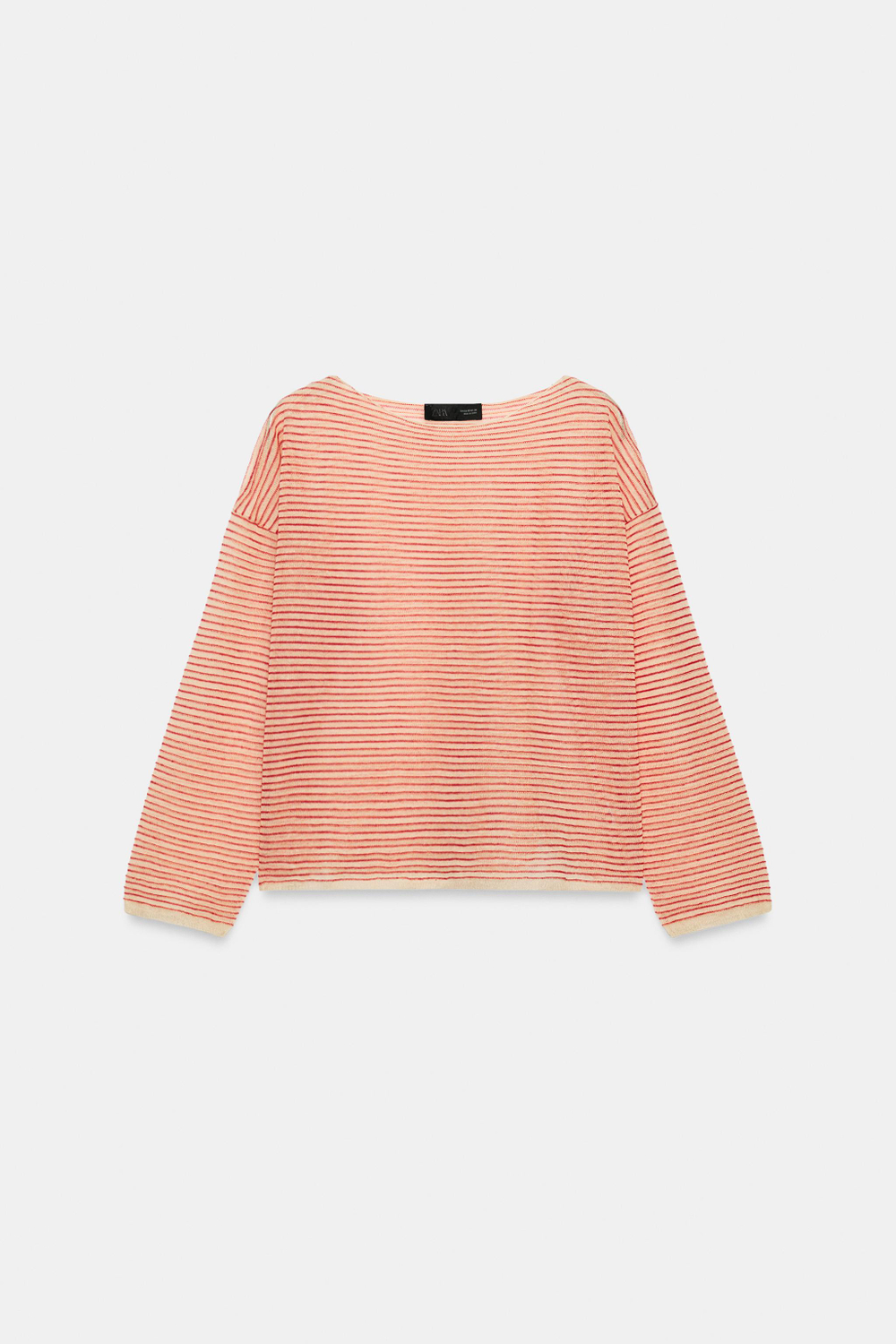 СВИТЕР В ПОЛОСКУ ИЗ ТОНКОГО ТРИКОТАЖА СО ЛНОМ — ZARA