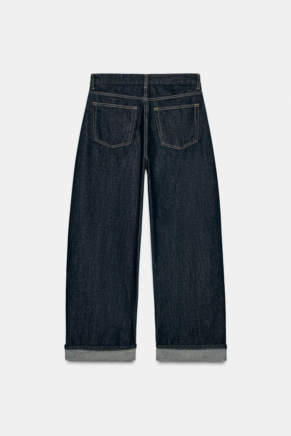ДЖИНСЫ TRF BAGGY FOLDED СО СРЕДНЕЙ ПОСАДКОЙ — ZARA