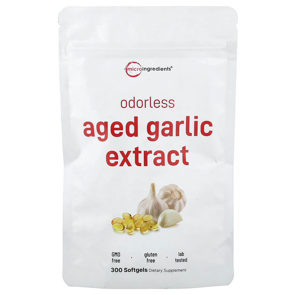 Micro Ingredients, выдержанный экстракт чеснока без запаха, 300 капсул (250 мг в 1 капсуле)