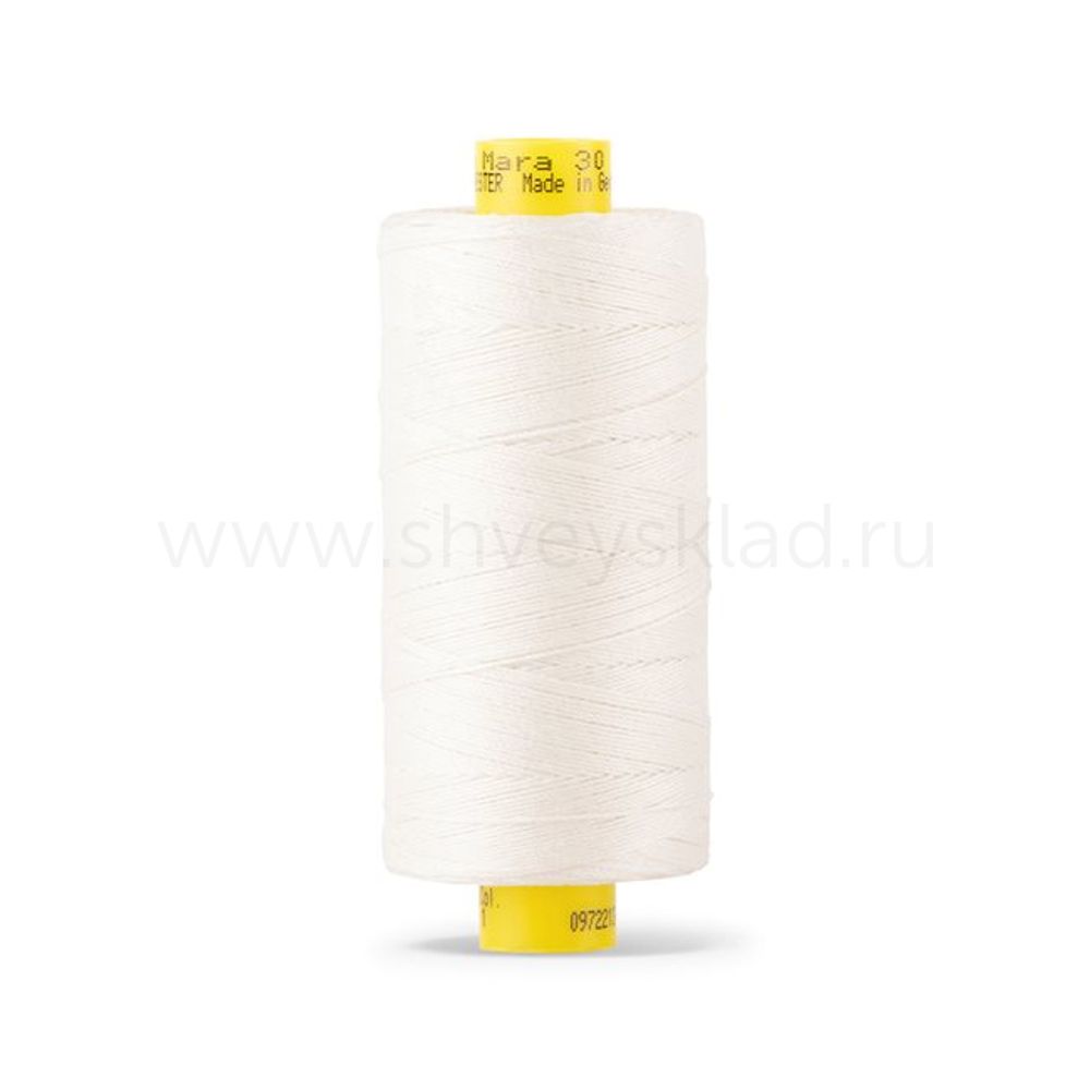 Нитка Gutermann Mara 30 (300 метров), 1 кат., для отстрочки | _001 молочный (сумрачно-белый)