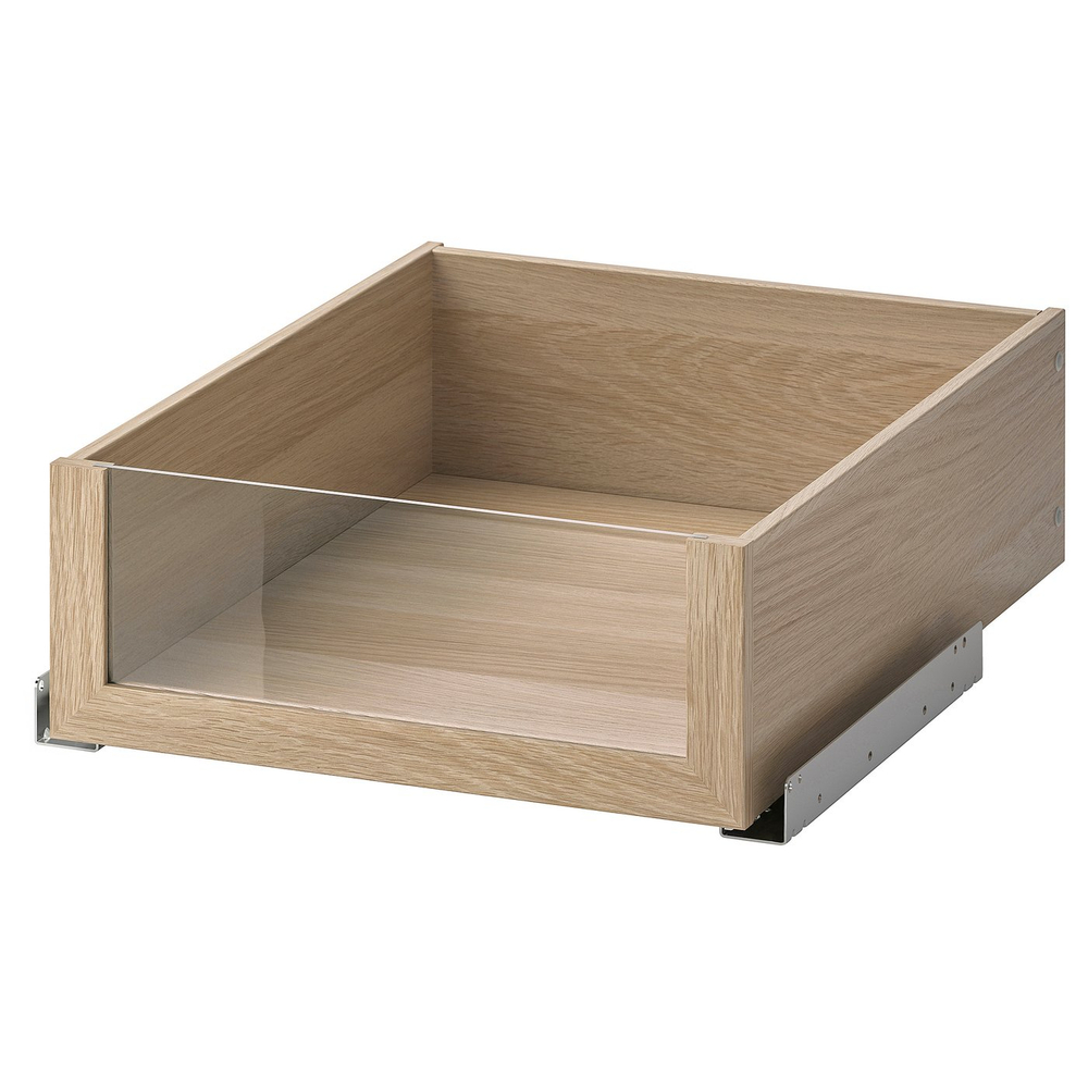 IKEA KOMPLEMENT  (ИКЕА КОМПЛЕМЕНТ)  -  Ящик со стеклянным фронтом - имитация беленого дуба 50x58 см