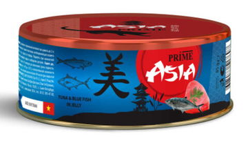Prime Asia влажный корм для взрослых кошек тунец с голубой рыбой в желе, в консервах - 85 г