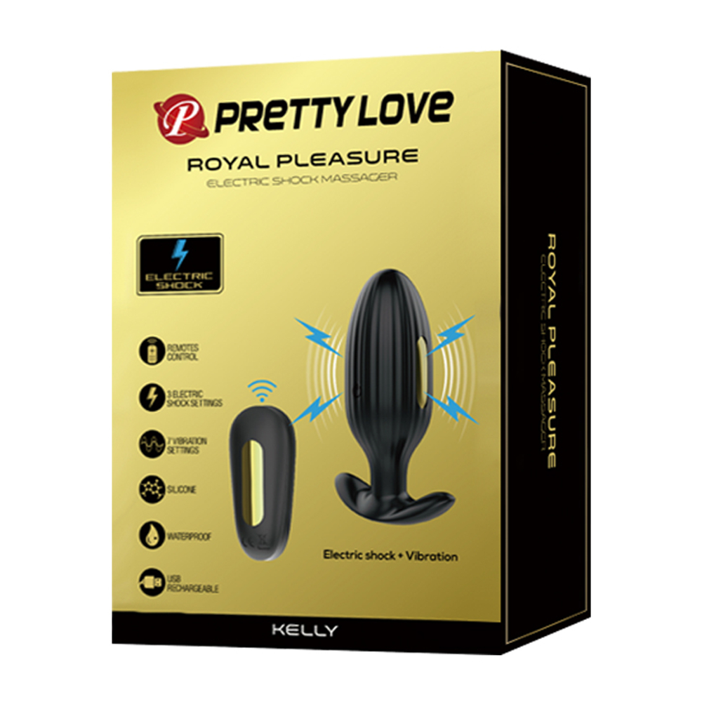 Baile Pretty Love Electric Shock - Анальная вибропробка с электростимуляцией и пультом ДУ Royal Pleasure