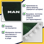Ламбрекен с косынками Man (флок, зеленый, белые шарики)