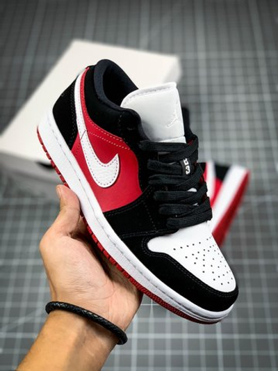 AIR JORDAN 1 LOW BLACK/WHITE/GYM RED