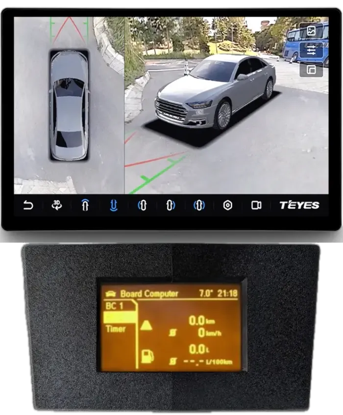 Магнитола для Opel Astra H (перенос БК вниз, черная) - Teyes CC3-2K-360 монитор 13" 2K QLED на Android 10, Быстрая, CarPlay, 4G SIM-слот, 4 камеры в комплекте