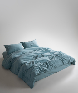 Lımasso КПБ 4 пр. Stonewashed Standart Mineral Blue пододеяльник 200*220, простынь 240*260, наволочки 50*70 2шт