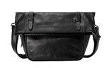 Ace Paul Vegetable Tanned Cow Leather Messenger Bag Fixed Gear Bike Shoulder Bag Crossbody Bag Large Size Unisex Black
