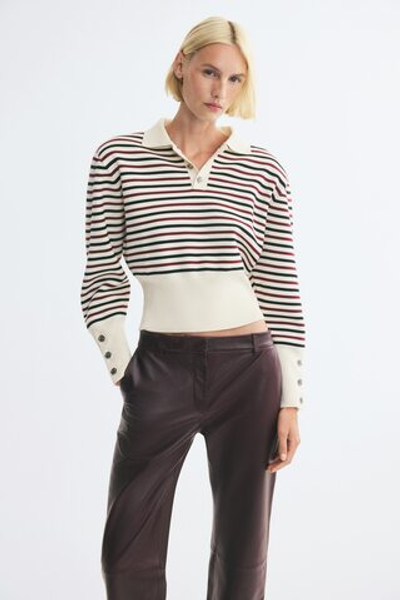 Трикотажный топ-поло с подплечниками - H&M