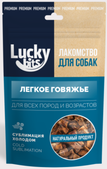 Лакомство сублимированное д/собак Lucky bits Легкое говяжье 30г
