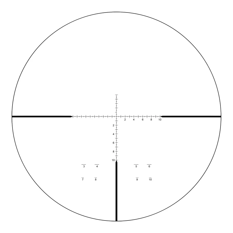 Зрительная труба Veber Defence PRO 15-45x60 ED FFP, вид через окуляр с сеткой
