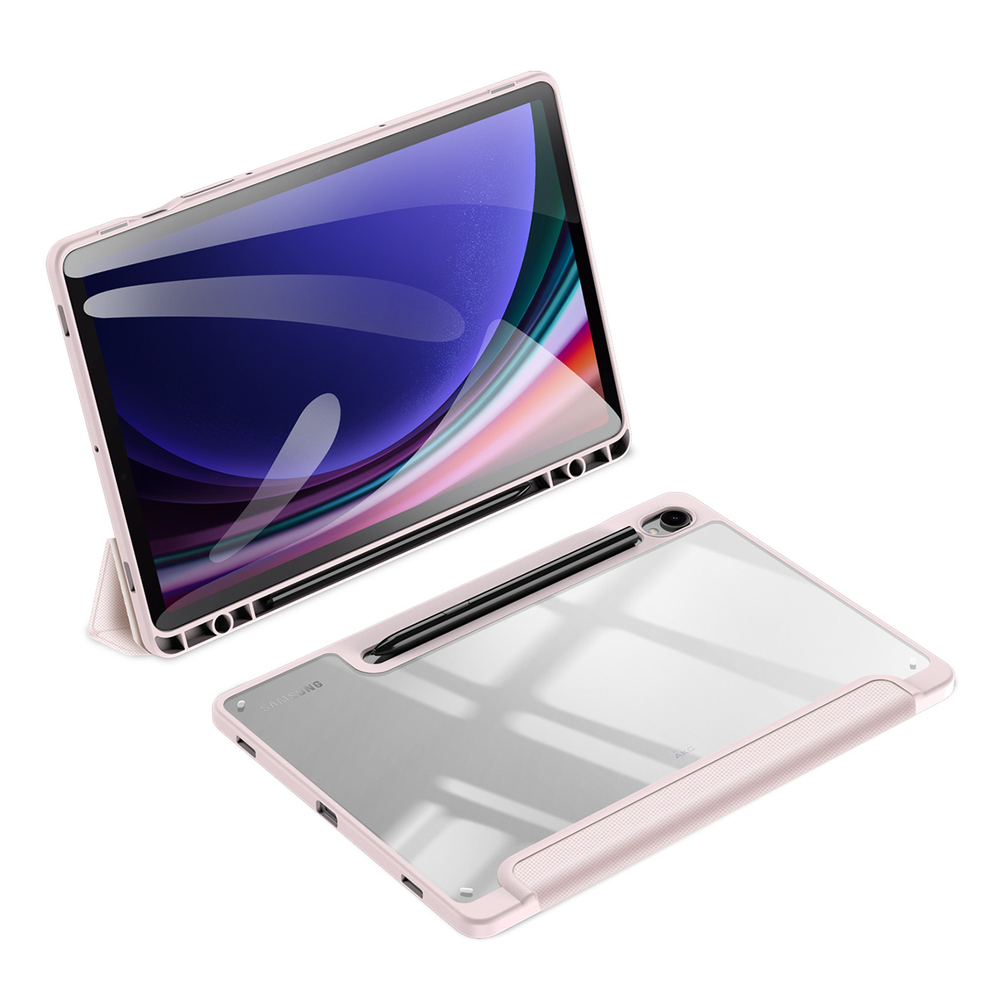 Чехол книжка розового цвета для планшета Samsung Tab S10 Lite, Tab S10 FE, Tab S9, Tab S9 FE, серия Toby Series Case от Dux Ducis