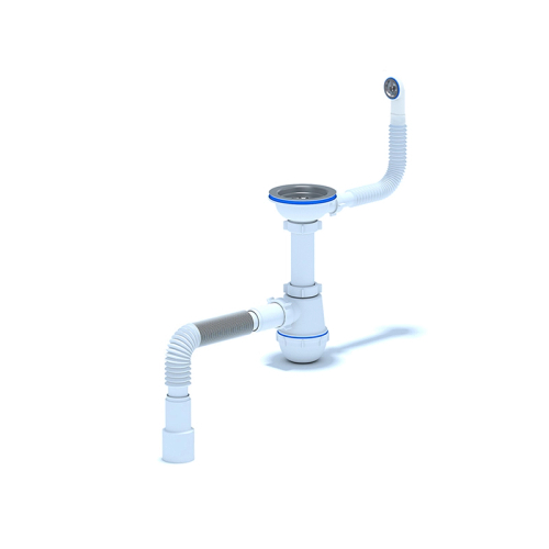 Сифон д/мойки A0142SA15 (3 1/2"*40) с круг.перел.гиб. (АниПласт)