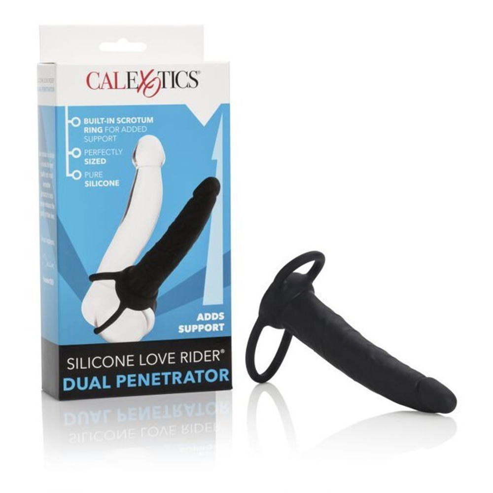 Страпон на пенис Silicone Love Rider Dual Penetrator черный (Цвет: черный)