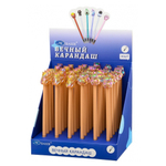 Карандаш вечный, чернографитный, Basir, серия "Капибара", с фигуркой на наконечнике, коричневый корпус, 36 шт