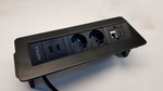 Розетка врезная G47 (2 EURO + 2 USB-A + 1 RJ-45 (Ethernet) + 1 HDMI), черная