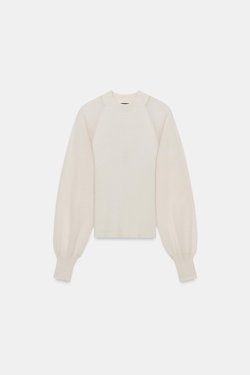 ZARA СВИТЕР С КОМБИНИРОВАННЫМИ РУКАВАМИ, ЖЕМЧУЖНО-СЕРЫЙ