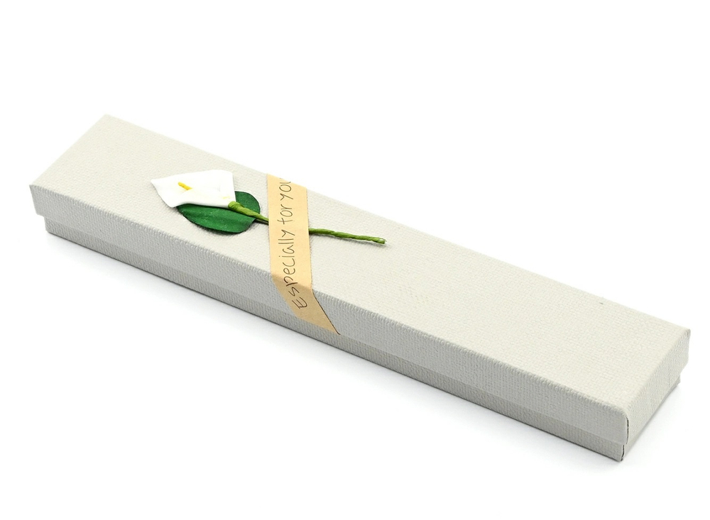 к21040-с Коробка с ложементом с цветком 210*40*20мм, серая