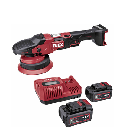 Комплект XFE 15 150 18-EC Set Аккумуляторная полировальная машина эксцентриковая FLEX 18 В со свободным ходом, Два Аккумулятора AP 18/5.0, Зарядное устройство CA 12/18 230/CEE 533021