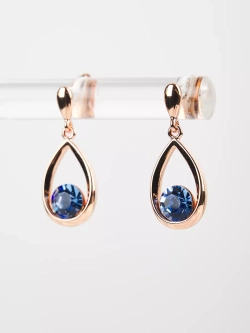 Серьги-капли Белла с голубыми кристаллами Swarovski
