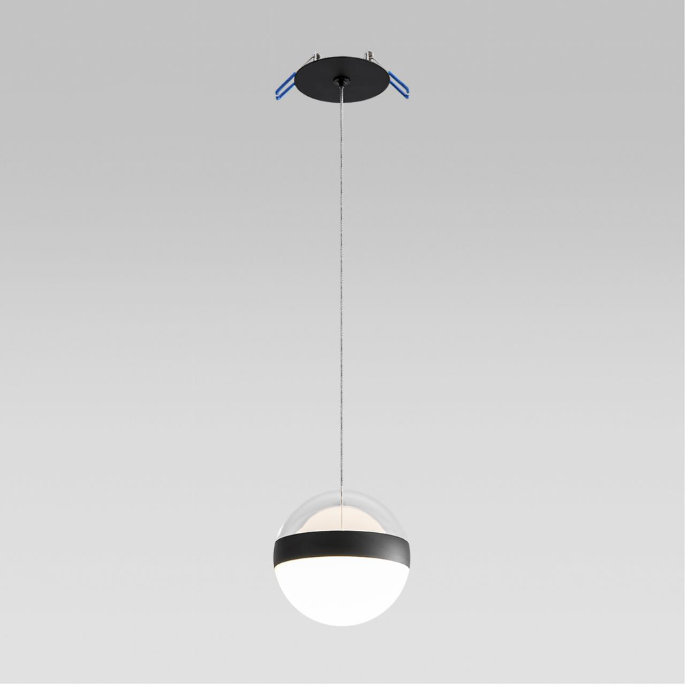 5075/12L L-VISION ODL24 355 черный/прозрачн./молочный/металл/акрил Подвес LED 12W 4000K 600лм RONI