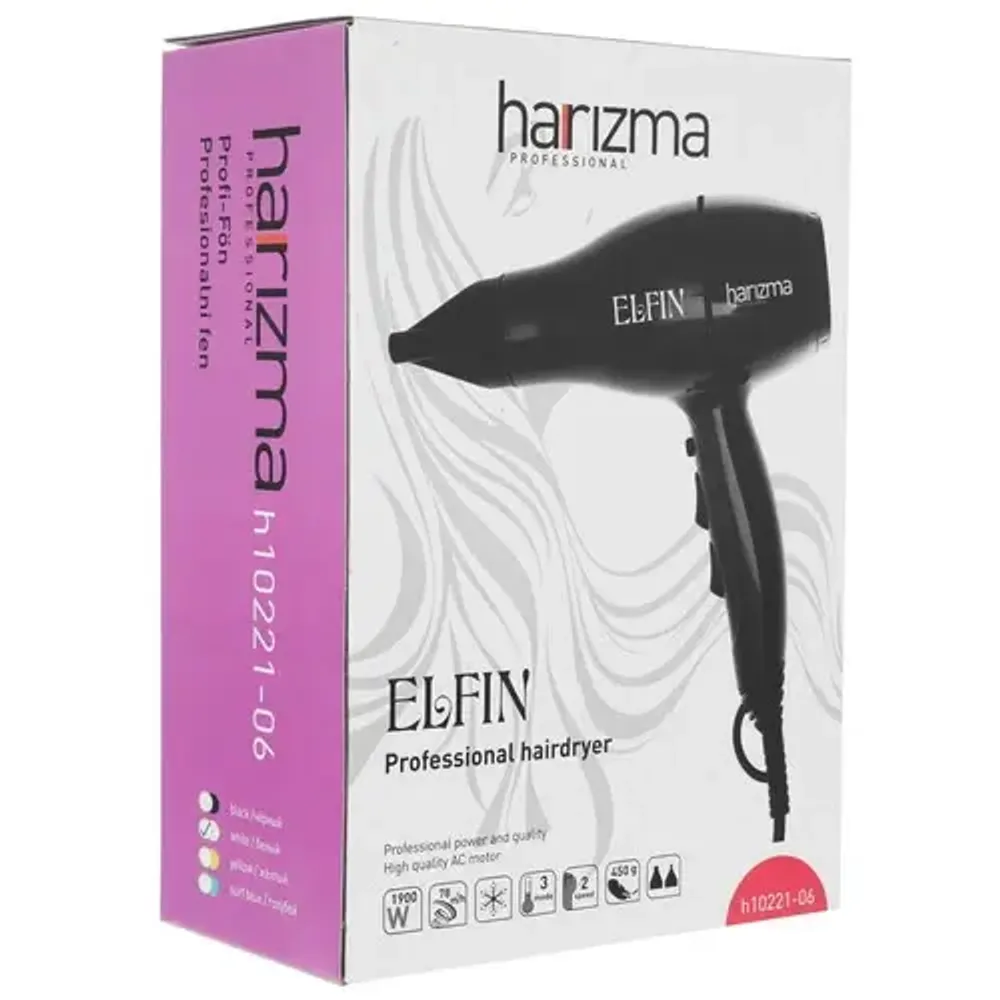 Фен Harizma Elfin, 1900 Вт, белый (h10221-06) - 10