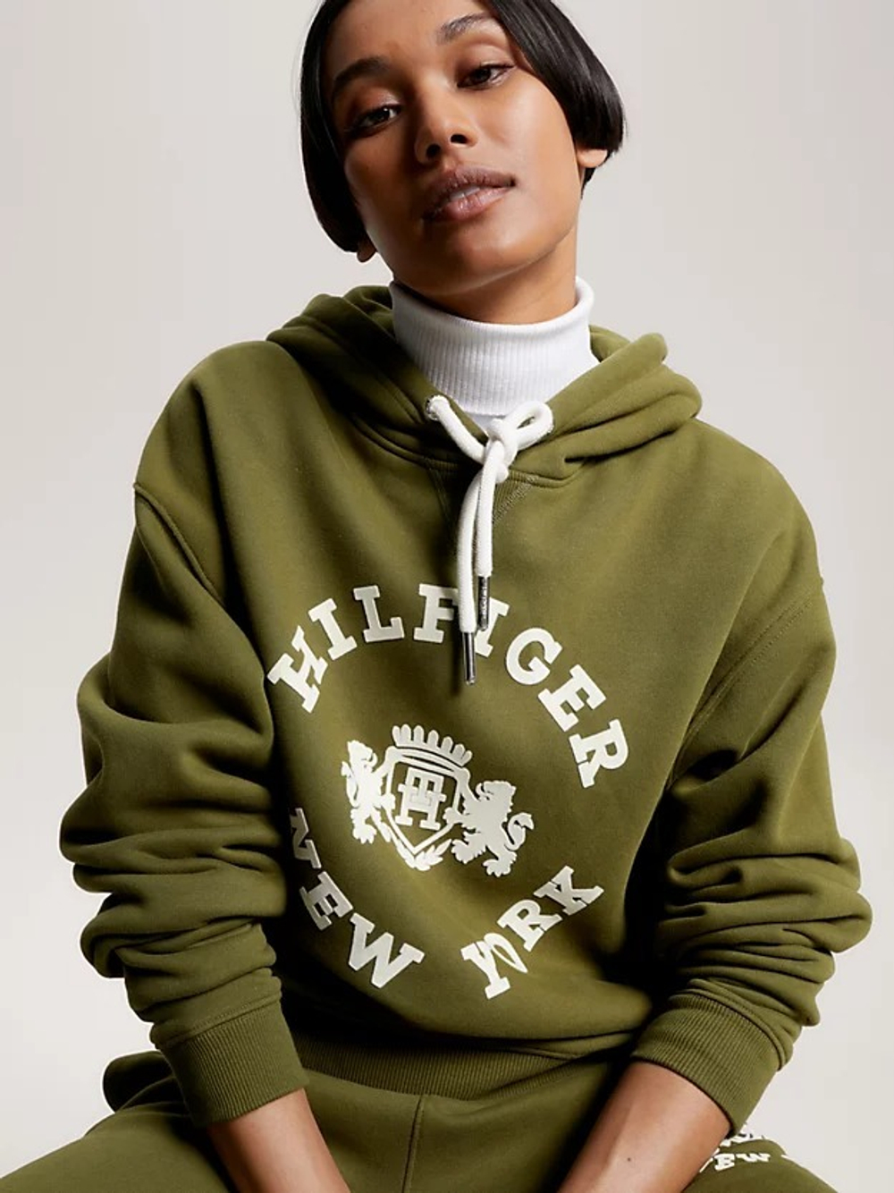 Худи женское TOMMY HILFIGER REG VARSITY FLOCK