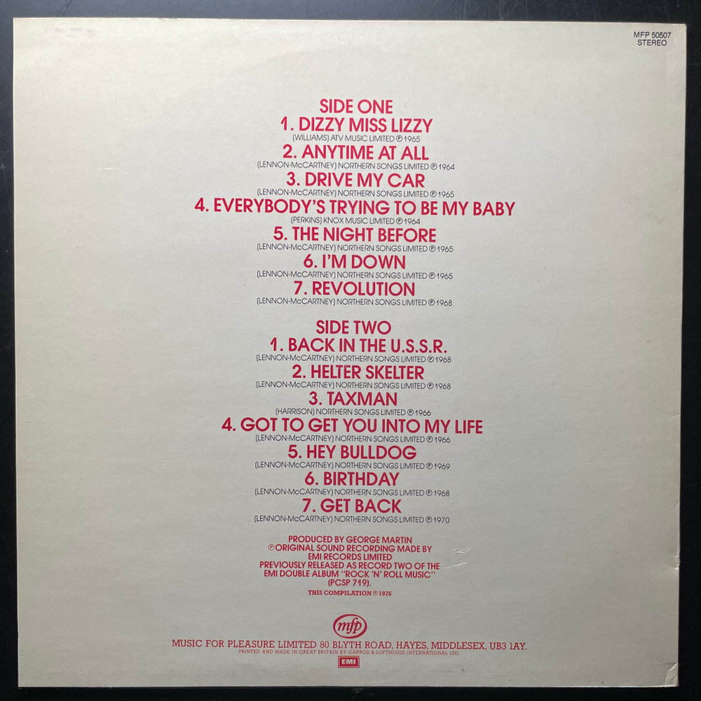 The Beatles ‎– Rock 'N' Roll Music Vol. 2 (Англия 1980г.)