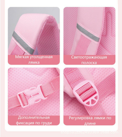 Школьный рюкзак ранец для девочки Единорог, розовый