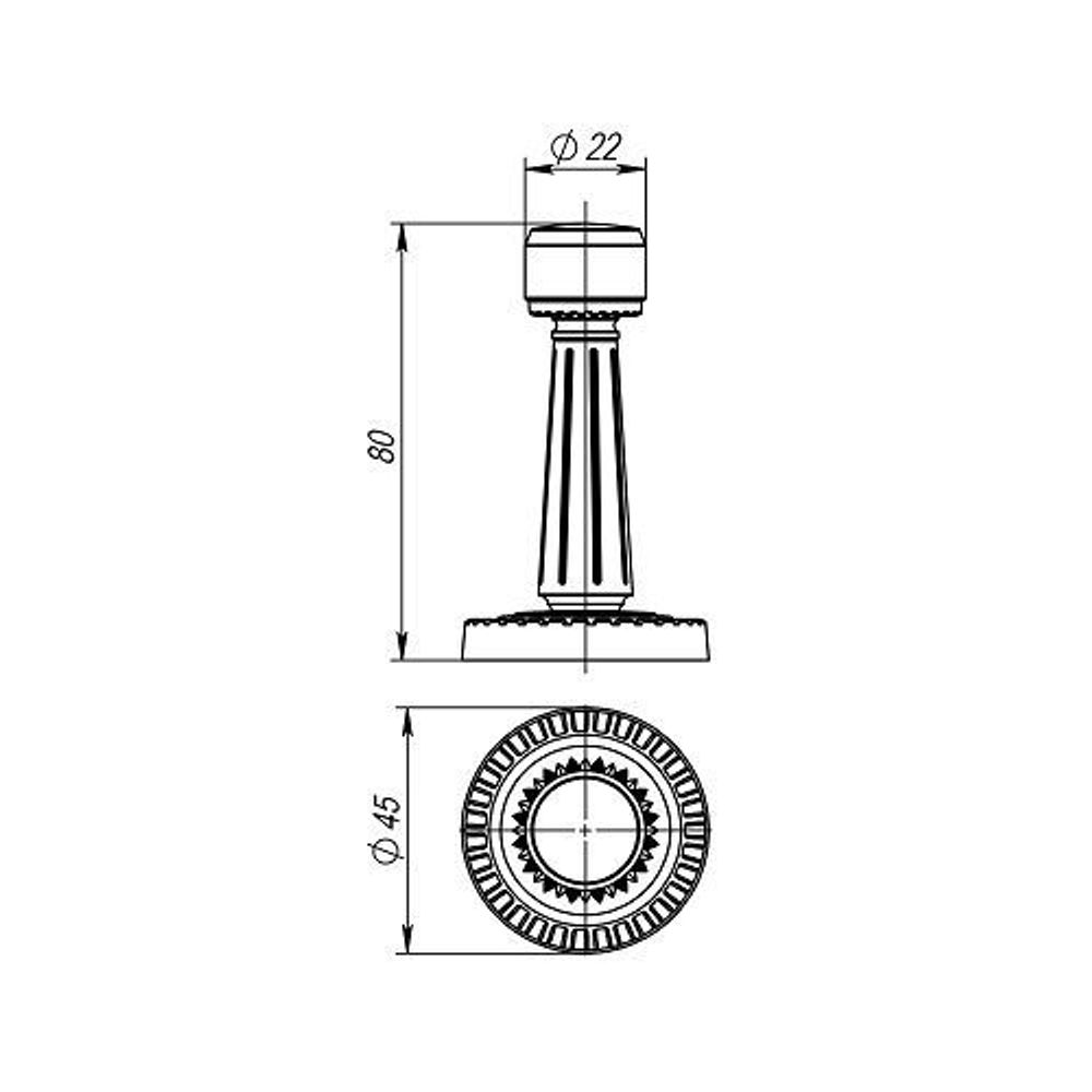 Упор дверной ARMADILLO DH033 CL/OB-13 антич.бронза /34979/
