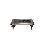 Блок розеток 47 Полуавтоматический, 233х93мм, 2 розетки + 2 USB, Серый металлик купить Казахстан