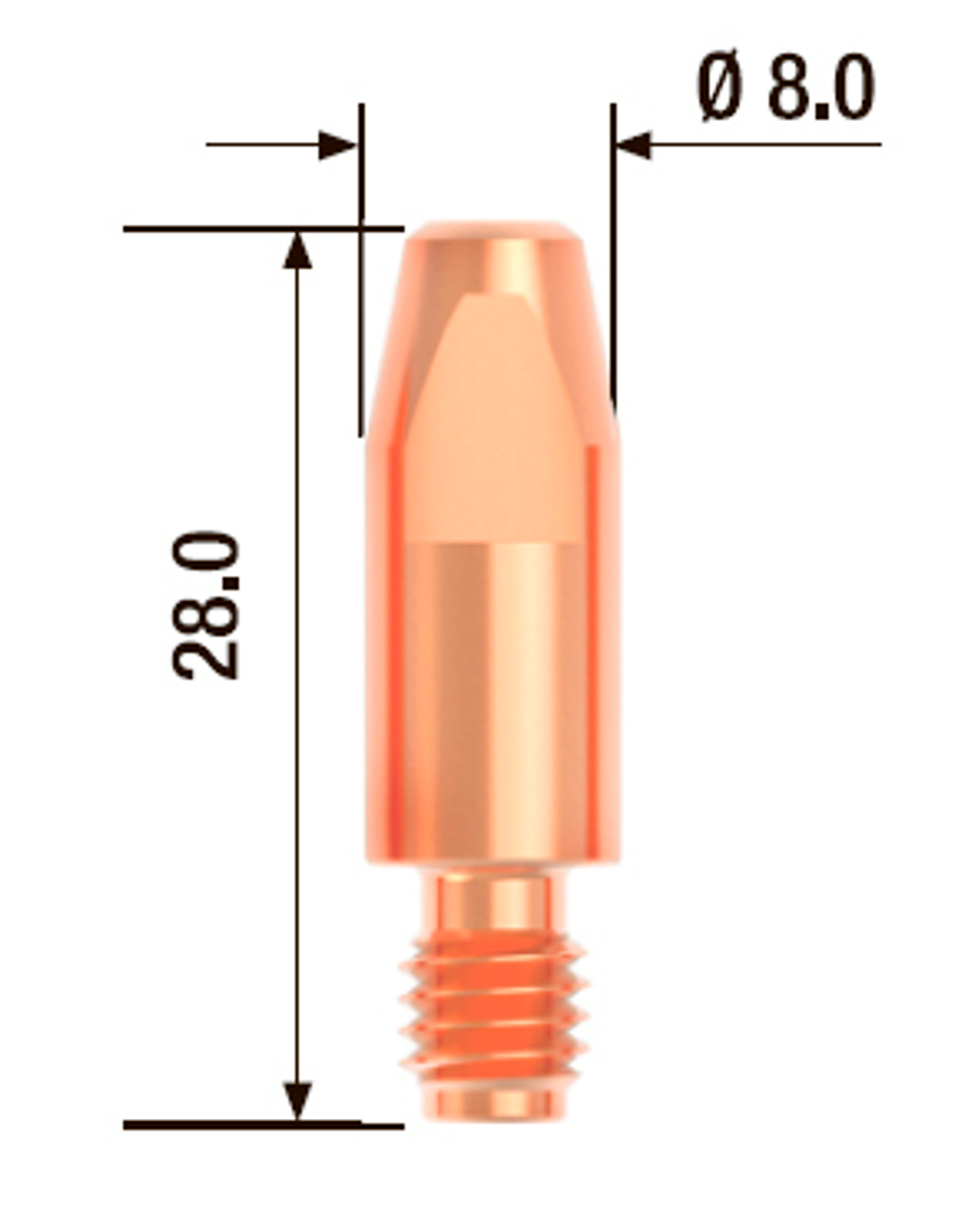 FUBAG Контактный наконечник M6х28 мм ECU D=1.0 мм (10 шт.)