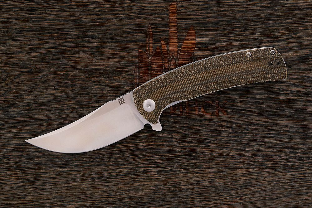 Нож складной Artisan 1845P-ODG Arroyo, клинок 85мм, сталь AR-RPM9, рукоять микарта