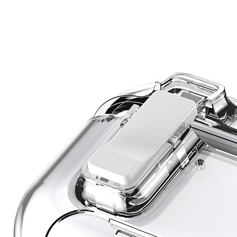 Чехол прозрачный защитный с магнитным замком для наушников AirPods Pro 3, серия PECR Series Case, в комплекте с карабином
