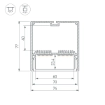 Профиль SL-LINE-7477-2000 BLACK (Arlight, Алюминий)
