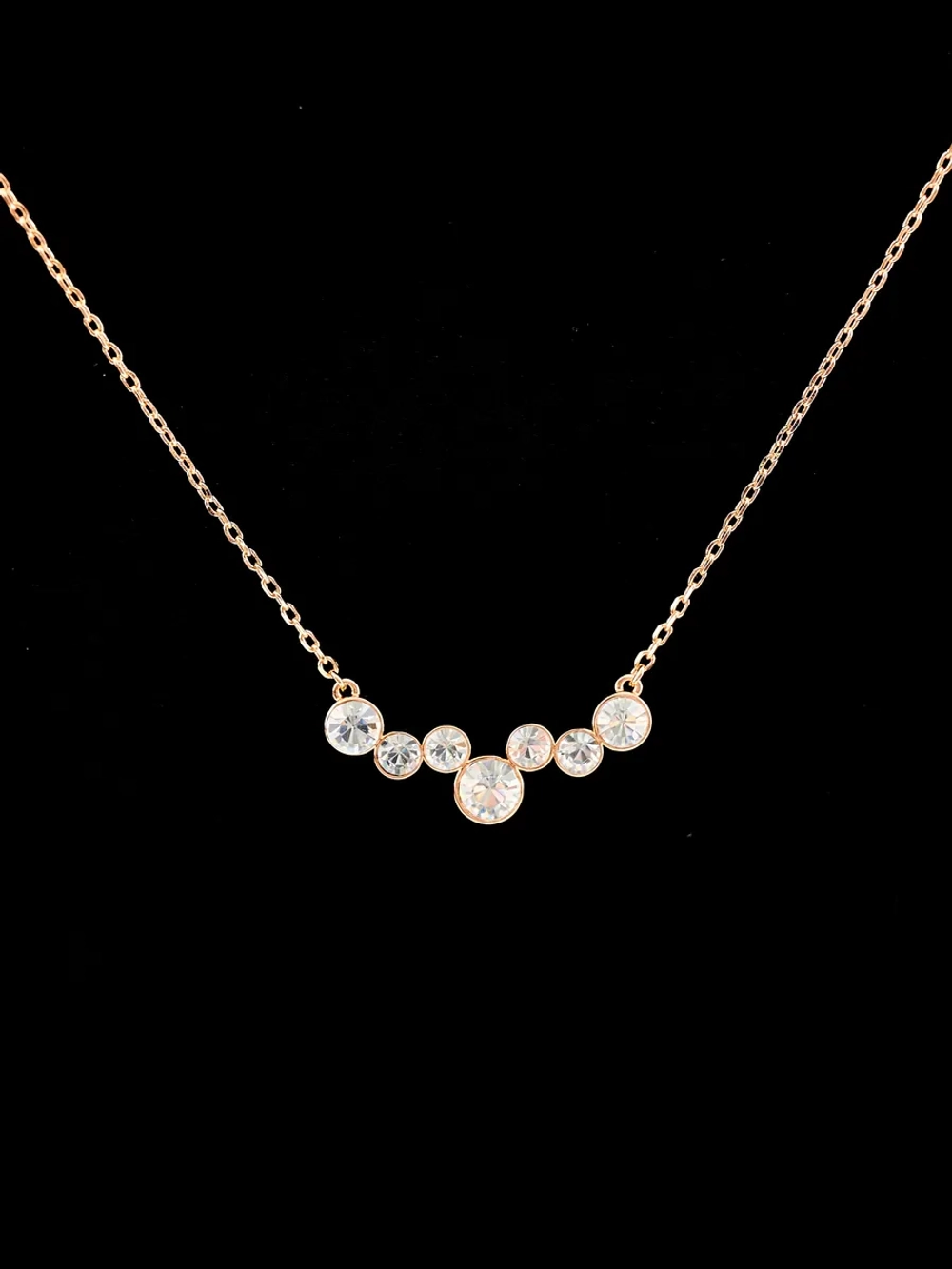 Колье-дуга Эльза с белыми кристаллами Swarovski