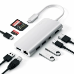 USB-концентратор Satechi Aluminum Type-C Multimedia Adapter, 4 разъема, Silver (Серебристый)