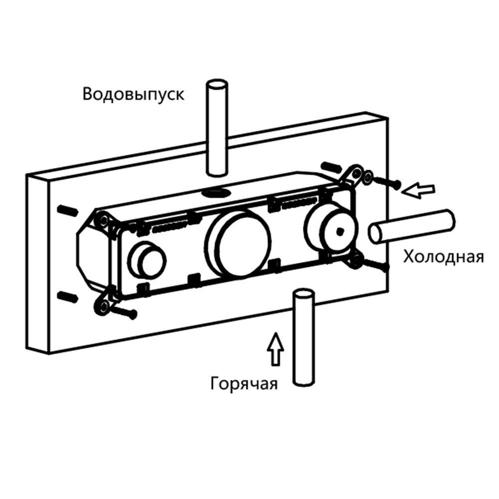 Встраиваемый смеситель для душа Vincea  VSCV-422TCH двухфункциональный, термостатический, хром
