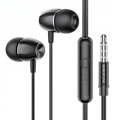 Гарнитура Borofone M57, вакуумные, разъем Jack, кабель 1.2 м Black