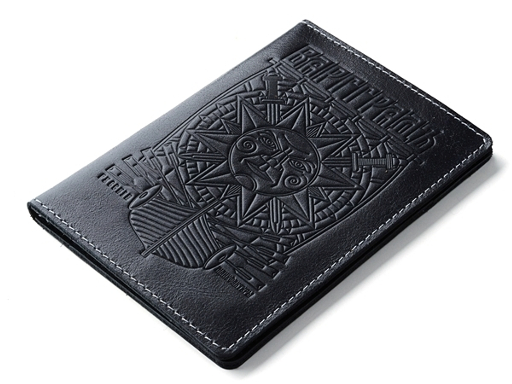 Обложка для паспорта Варгградъ Чёрная "Дорогу варварам"