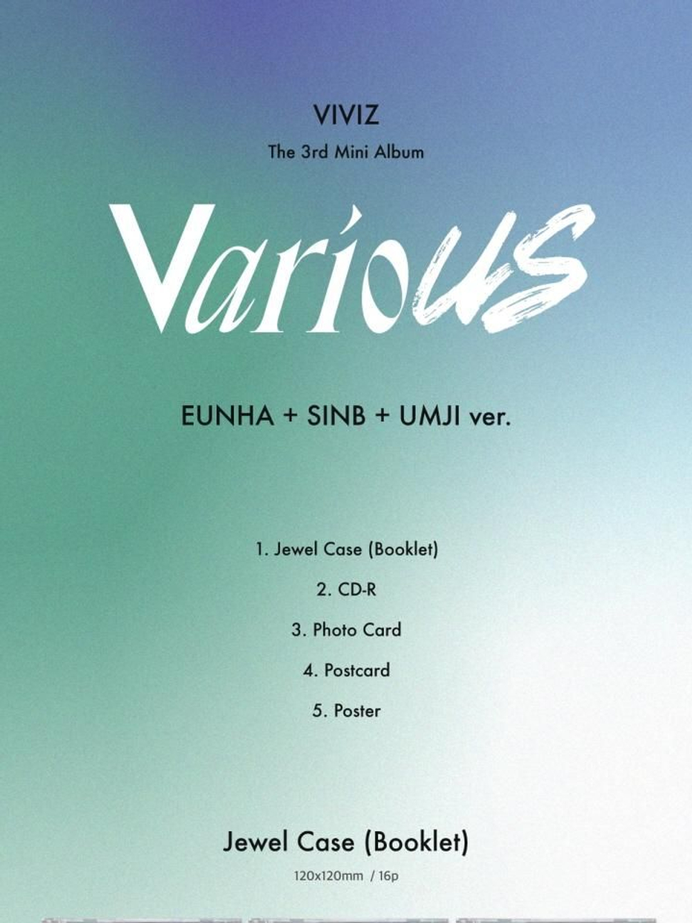 Альбом VIVIZ - VarioUS 3rd Mini Album Jewel Case RANDOM Version