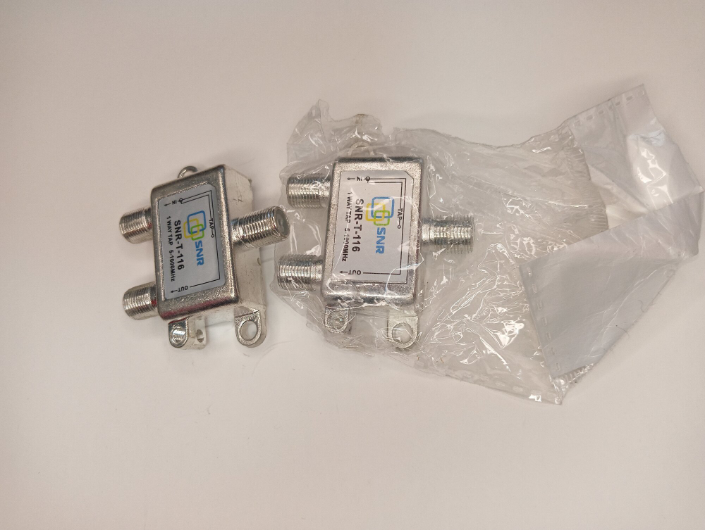 Ответвитель абонентский SNR-T-116 на 1 отвод, вносимое затухание IN-TAP 16dB.