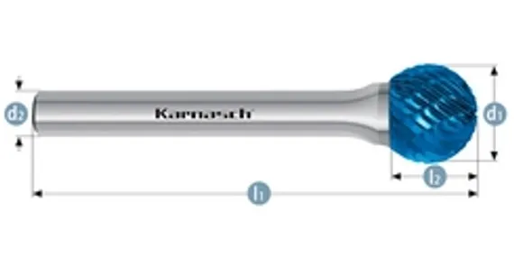 Борфреза твердосплавная Karnasch форма A (цилиндр с гладким торцом), 1,5х6х3х38 мм, универсальная насечка HP-3, без покрытия, арт. 11.3001-015