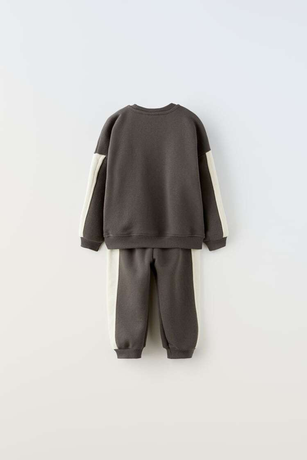 ZARA КОМПЛЕКТ С БРЮКАМИ-ДЖОГГЕРАМИ С ПОЛОСАМИ, АНТРАЦИТОВО-СЕРЫЙ