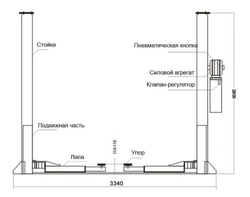Подъемник двухстоечный GW-C4000 220 Great Wolf, 4000кг