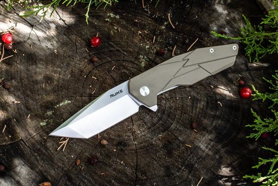 Складной нож Ruike P138-W желтый c клинком из стали Sandvik™ 14C28N, рукоять G10